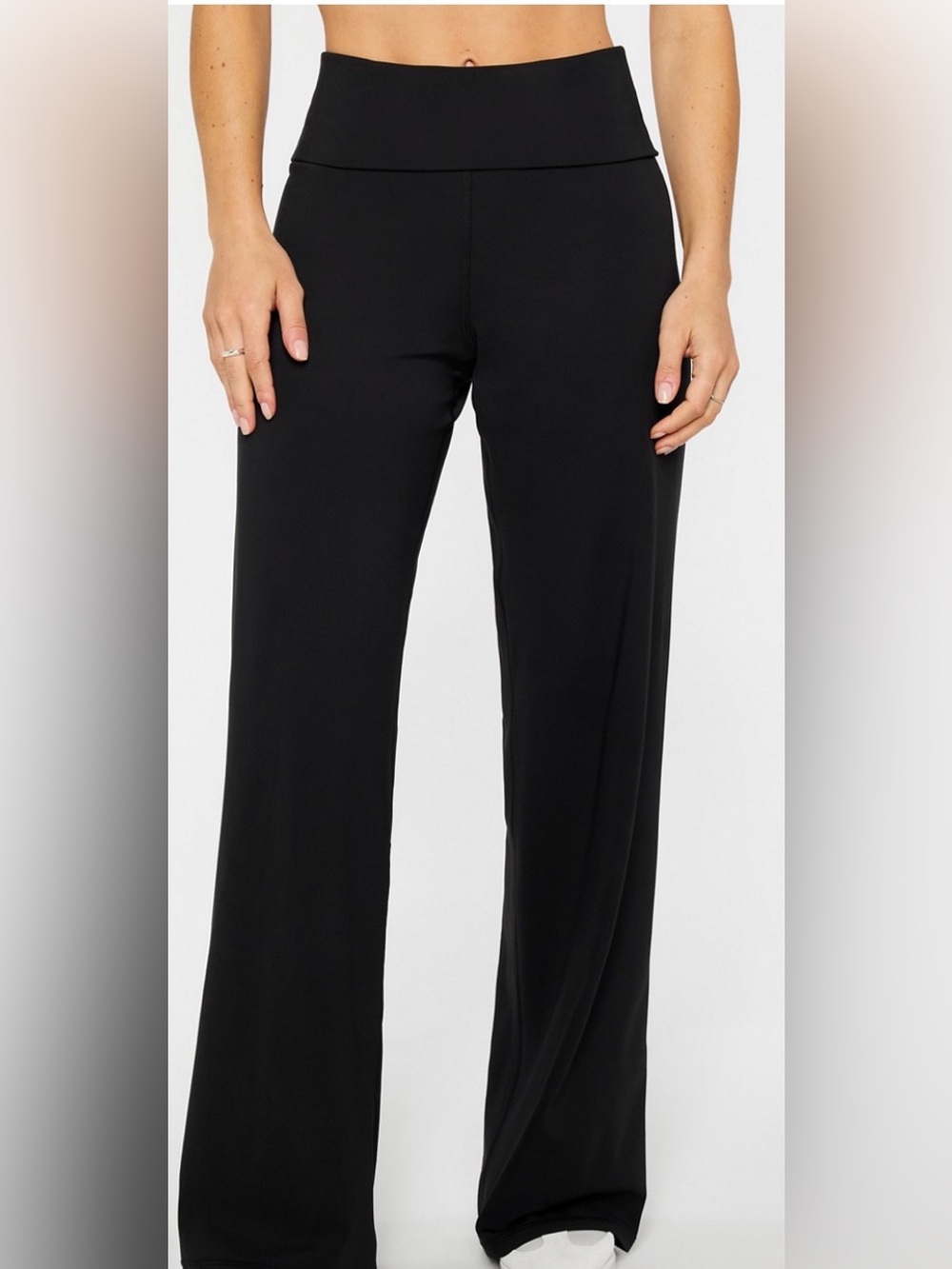 Fabletics Black High-Rise Wide Leg Pants